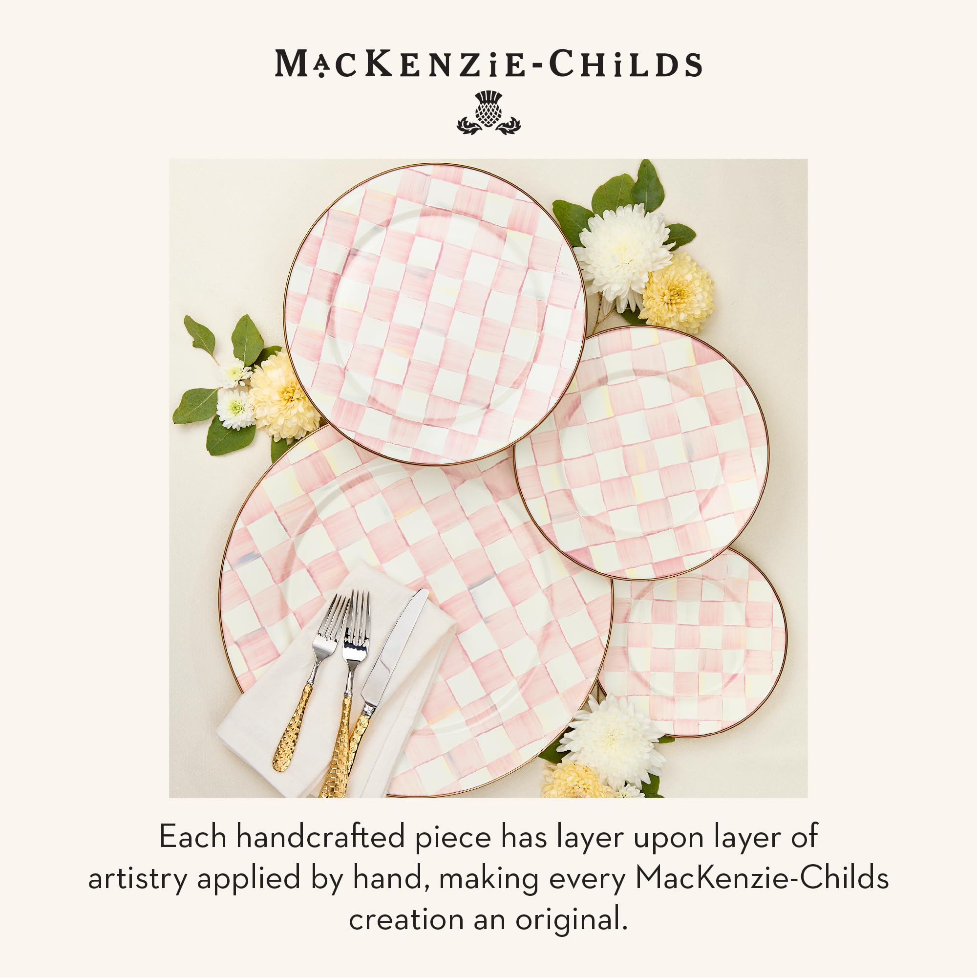 McKenzie-Childs ローズ柄コンポート Explore the Vibrant MacKenzie-Childs Rosy Check Collection